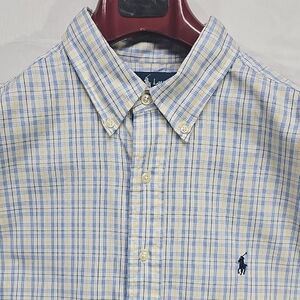Ralph Lauren Men's Plaid Shirt in Yellow and Blue
